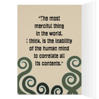 Lovecraft Greeting Card, Lovecraft Portrait Cards