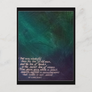 Lovecraft Lore of Ocean Painting Calligraphy Postcard