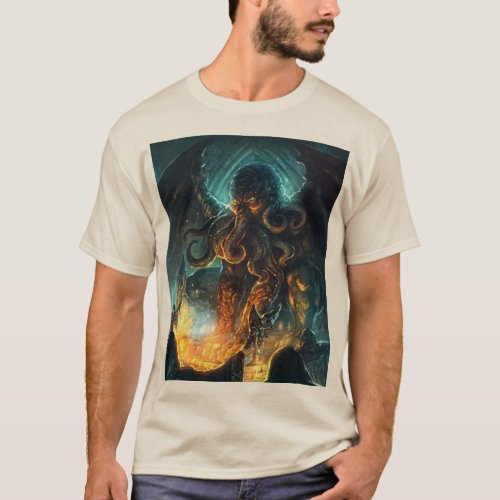 Lovecrafts Cthulhu basic design t_shirt