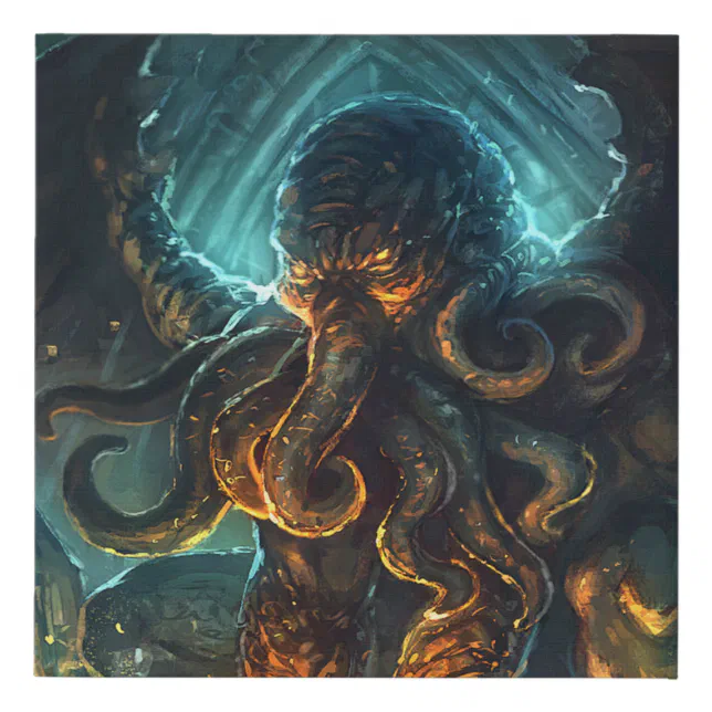 Lovecraft's Cthulhu faux wrapped canvas print | Zazzle