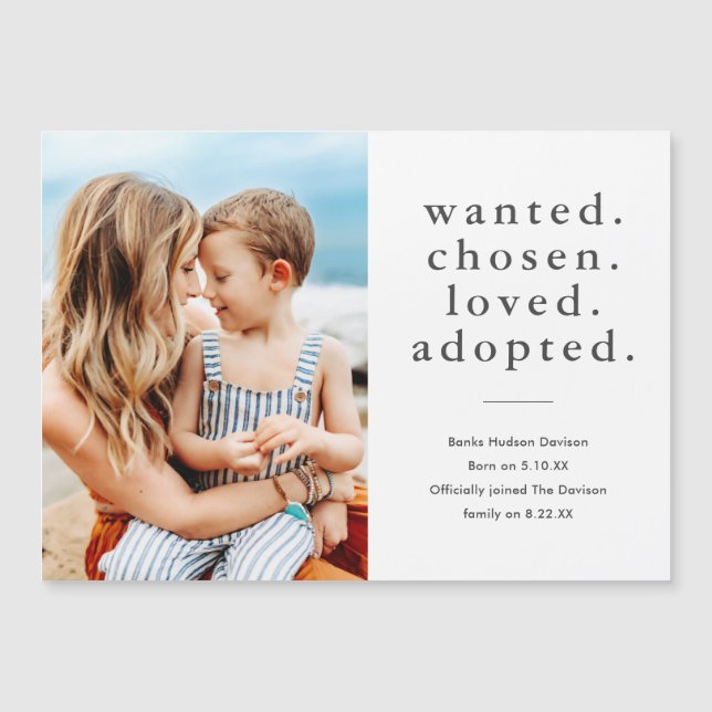 Loved Adopted Minimal Photo Adoption Announcement (Front)