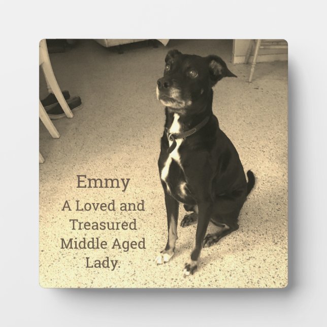 Loved And Treasured, Pet Photo Typography Plaque (Front)