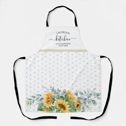 Loved Baked In Watercolor Sunflower Apron