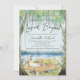 Loved Bayou Swamp Baby Shower Invitation