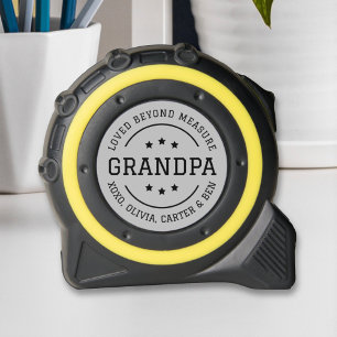 Loved Beyond Measure Grandpa Names Gray Tape Measure