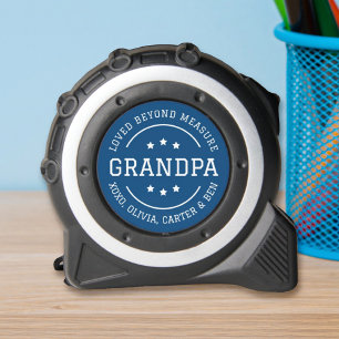 Loved Beyond Measure Grandpa Names Navy Tape Measure