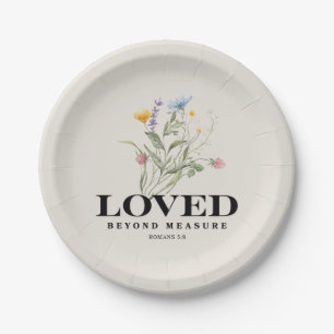 Loved Beyond Measure – Romans 5:8 Christian Bible Paper Plates
