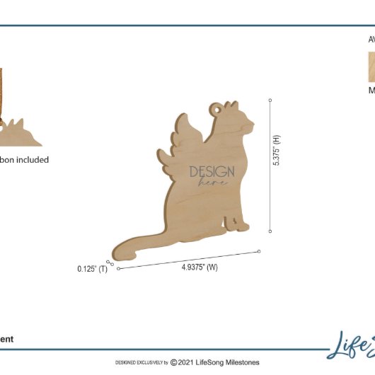 Loved Beyond Words Cat Memorial Ornament (Dimensions)
