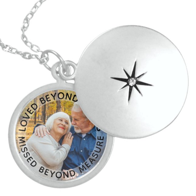 Loved Beyond Words Personalized Photo Locket Necklace (Front)