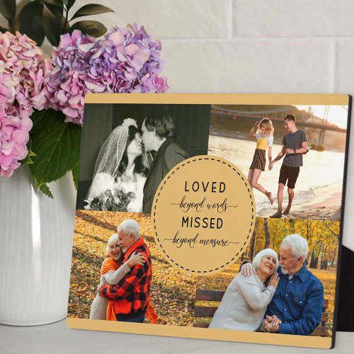 Loved Beyond Words Sand Remembrance Photo Plaque