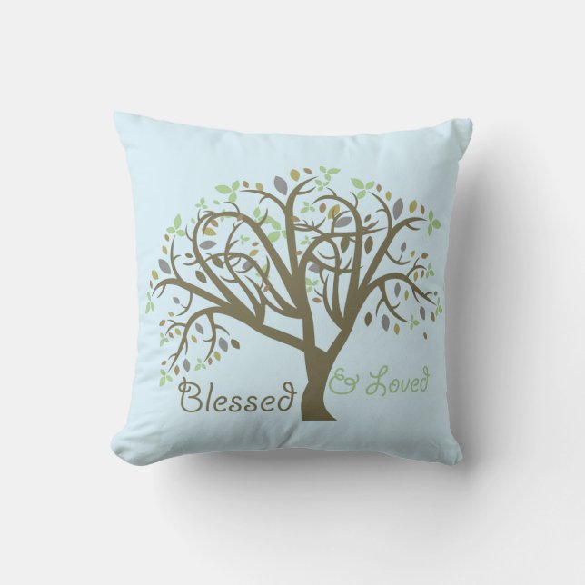 Loved & Blessed accent pillow. Throw Pillow (Front)