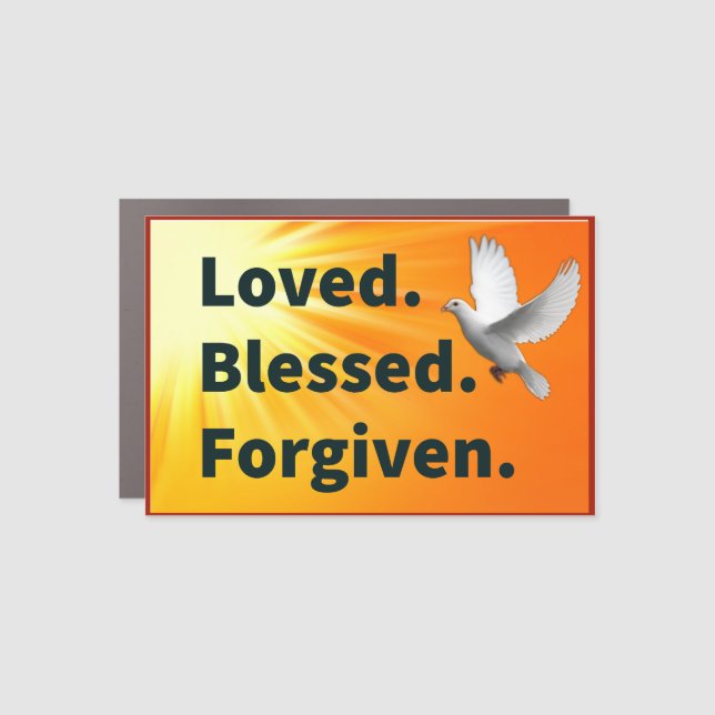 Loved.Blessed.Forgiven Car Magnet (Front)