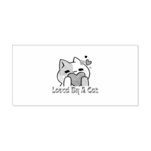 "Loved By A Cat Kawaii Cat Self-Inking Stamp" Stamp