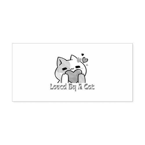 "Loved By A Cat Kawaii Cat Self-Inking Stamp" Stamp