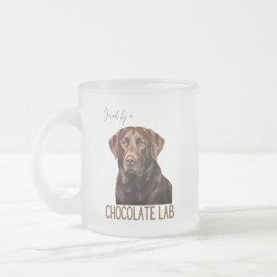 Loved By A Chocolate Lab Labrador Dog Lover Frosted Glass Coffee Mug