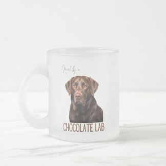 Loved By A Chocolate Lab Labrador Dog Lover  Frosted Glass Coffee Mug