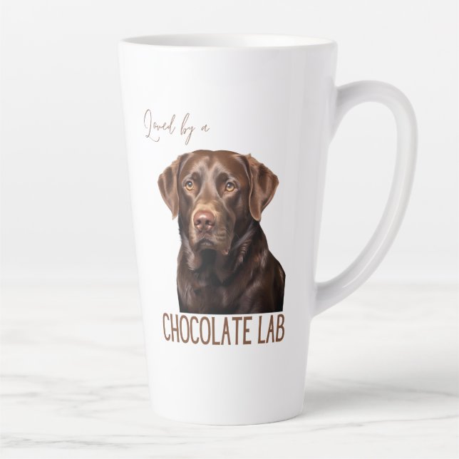 Loved By A Chocolate Lab Labrador Dog Lover  Latte Mug (Right)