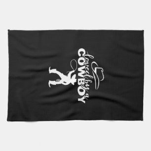 loved by a cowboy kitchen towel