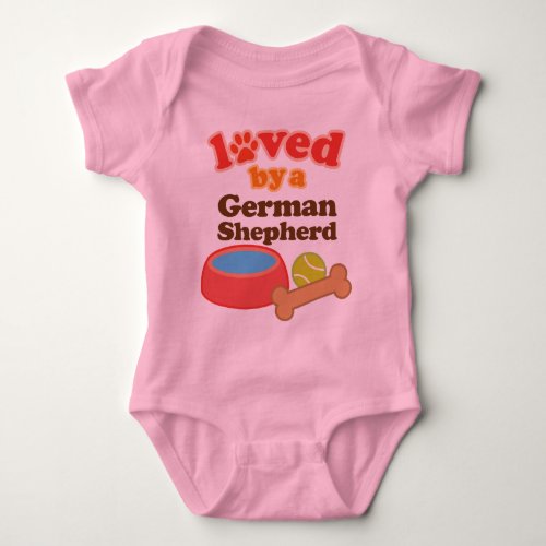 Loved By A German Shepherd Dog Breed Baby Bodysuit