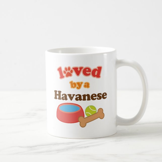 Loved By A Havanese (Dog Breed) Coffee Mug (Right)