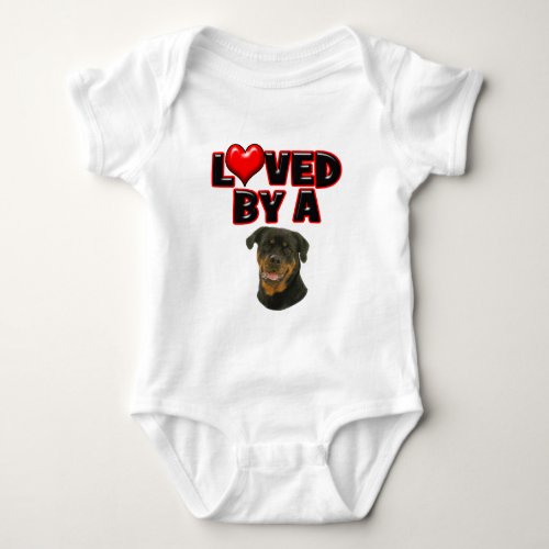 Loved by a Rottweiler Baby Bodysuit