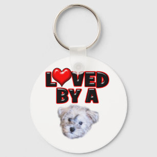 Loved by a Schnoodle Keychain