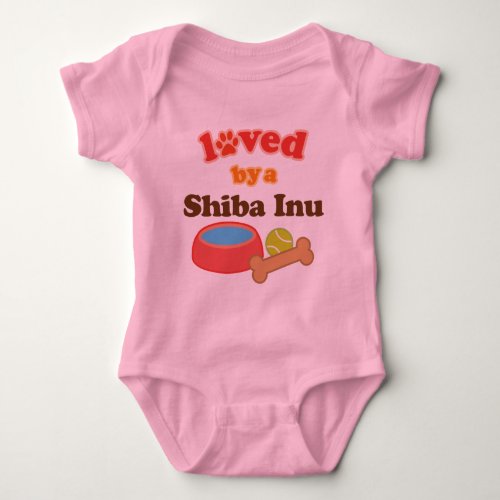 Loved By A Shiba Inu Dog Breed Baby Bodysuit