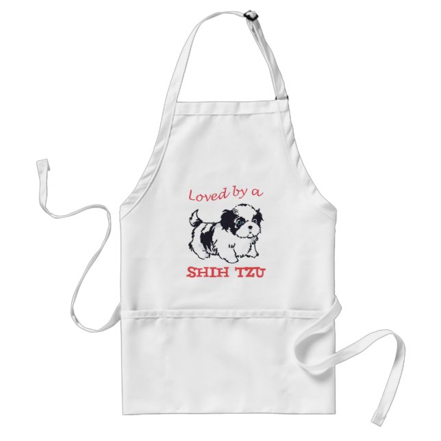 Loved by a Shih Tzu Adult Apron (Front)