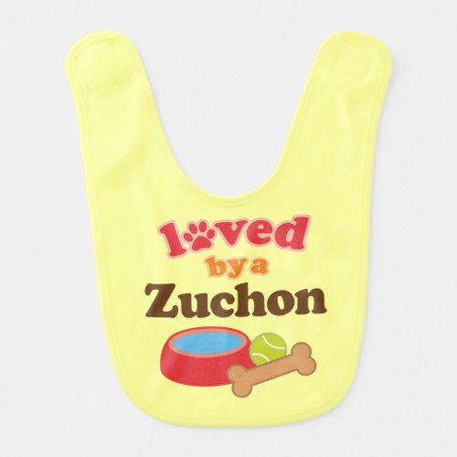 Loved By A Zuchon cute infant Bib