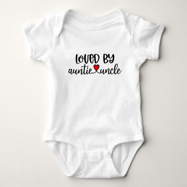 Loved By Auntie And Uncle Baby Bodysuit (Front)
