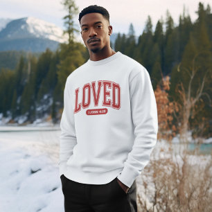 LOVED BY CHRIST Valentine Scripture Men's White Sweatshirt
