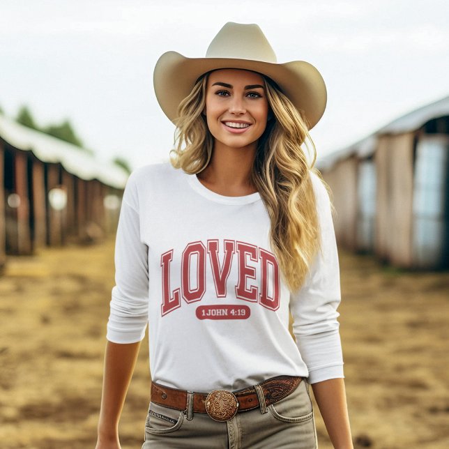 LOVED BY CHRIST Valentine Scripture Women's White T-Shirt (Creator Uploaded)