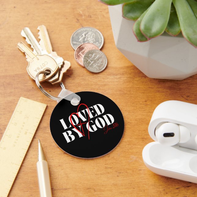 Loved by God – John 3:16 Keychain (Desk)
