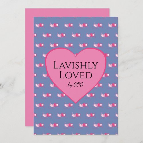 LOVED BY GOD Pink Hearts Custom Blue Valentines