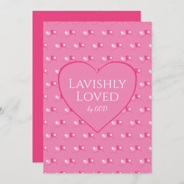 LOVED BY GOD Pink Hearts Custom Valentines Day (Front/Back)