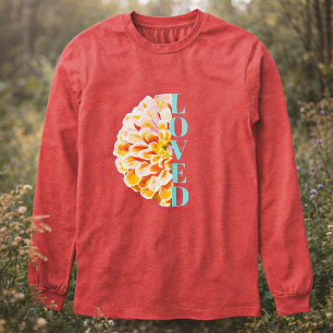 Loved By God Zinnia Flower Christian Floral Tri-Blend Shirt