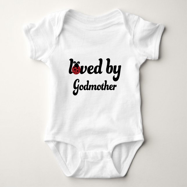 Loved By Godmother Gift Baby Bodysuit (Front)