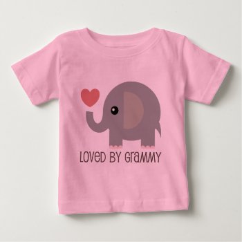 Loved By Grammy Heart Elephant Baby T-shirt by MainstreetShirt at Zazzle