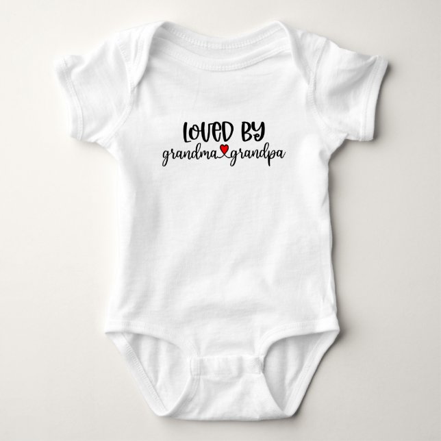 Loved By Grandma And Grandpa Baby Bodysuit (Front)