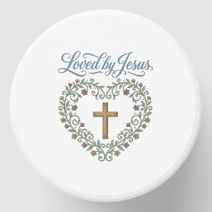 Loved by Jesus Floral Cross Christian T-Shirt Desi Mini Candle Favors