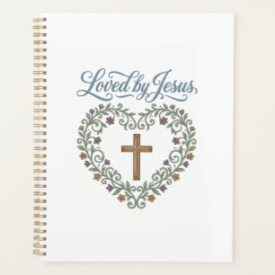 Loved by Jesus Floral Cross Christian T-Shirt Desi Planner