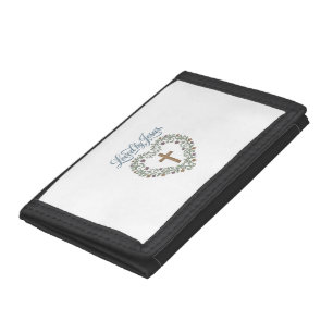 Loved by Jesus Floral Cross Christian T-Shirt Desi Trifold Wallet