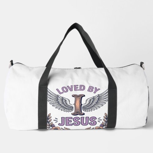 Loved By Jesus Vintage Christian Floral T-Shirt De Duffle Bag