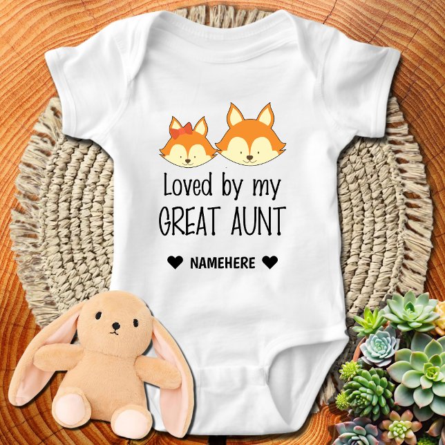 Loved By My Great Aunt Fox Baby Bodysuit (Creator Uploaded)