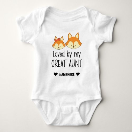 Loved By My Great Aunt Fox Baby Bodysuit