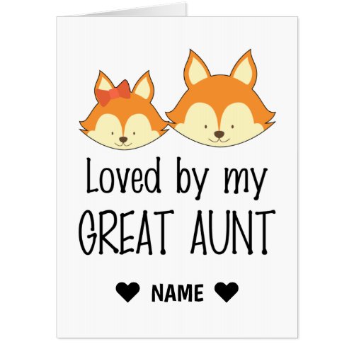 Loved By My Great Aunt Fox Card