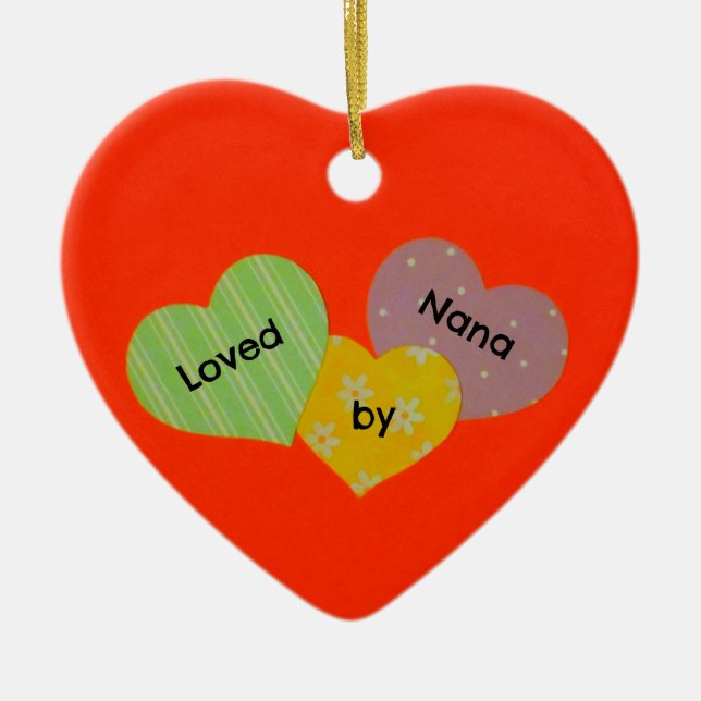 Loved by Nana Ceramic Ornament (Front)