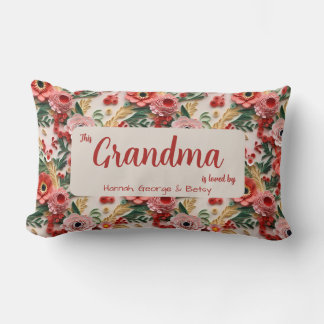 Loved by.. Personalisable Floral 3d Paper Quilling Lumbar Pillow