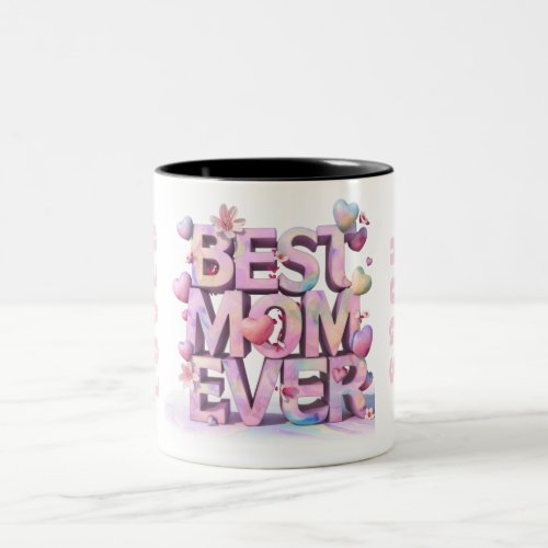  Loved Hugs Mother Day Hearts 3D Flowers AP72 Two_Tone Coffee Mug