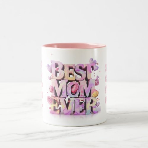  Loved Hugs Mother Day Hearts Flowers 3_d AP72 Two_Tone Coffee Mug
